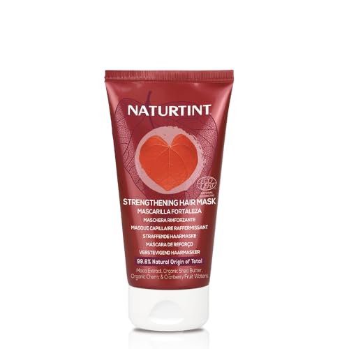 Naturtint Mascarilla Fortaleza Anticaída, Antioxidante, Mantiene el Brillo, Aumenta la Densidad, Para Cabellos Débiles o con Problemas de Caída, 99% Ingredientes Naturales, ECOCERT, 150 ml