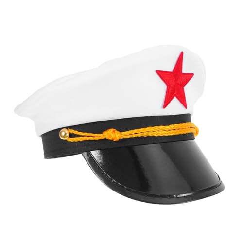 Beavorty Captain Hat for Women Yacht Captain Costume Nautical Embroidery Adjustable Size for Halloween Parties