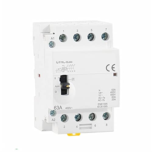 Contacteur 4P 63A 2NO2NC avec commande manuelle pour gestion de puissance 220V