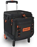Dreamza Soft Cooler with Wheels, 60-Can Wheeled Cooler with Handle, Leak Proof Rolling Cooler Insulated Bag with All-Terrain Cart, Collapsible Rolling Ice Chest for Beach Picnic Camping Grocery