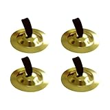 ccHuDE 4 Pcs 5.3cm Finger Cymbals Finger Hand Symbols Instrument Finger Musical Instrument Rhythm Beats Percussion Instrument Belly Dance Finger Bells for Dancer Party Gold