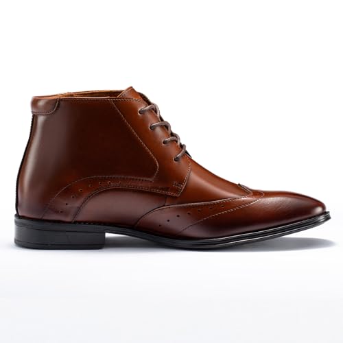 Image of Holy dove Mens Dress Boots, Premium Leather Oxford Chukka in, Non-Slip Waterproof Business Boots for Men