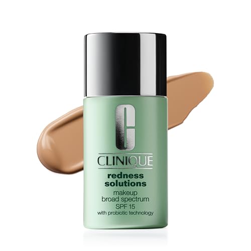 Clinique Redness Solutions Liquid Foundation Makeup Broad Spectrum SPF 15 With Probiotic Technology For Redness-Prone Skin| Medium Coverage + Natural Finish, Calming Vanilla, 1 Fl Oz