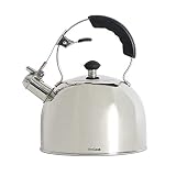 ProCook - Bouilloire Sifflante Pour Cuisinière Compatible Induction - 2L - Poignée Ergonomique Noire