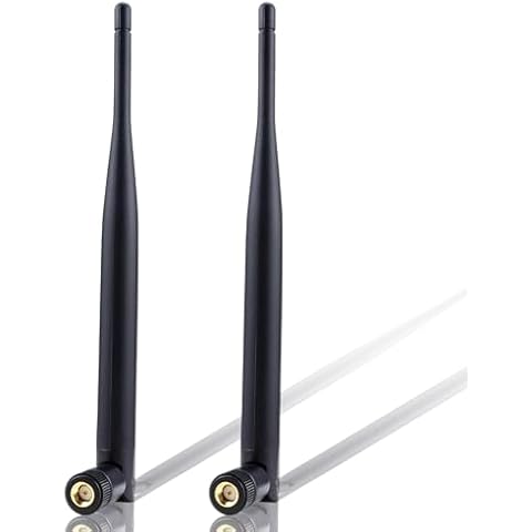 Kaunosta 4G LTE Antenna SMA Male WiFi Antenna Aerial 6DBI Omnidirectional Antenna (2 Pack) for Wireless Network Router Outdoor Security Camera PCI/PCIe Card USB Adapter IP Camera Cover