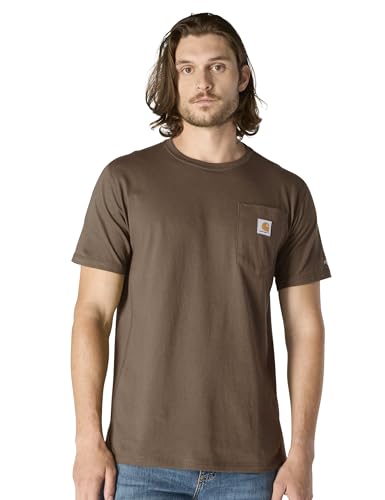 Carhartt Men's Force Relaxed Fit Midweight Short-Sleeve Pocket T-Shirt, Sepia, Large