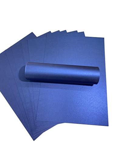 10 Sheets Royal Coloured Pearlescent A4 Card Decorative 300Gsm Double Sided (Royal Blue) #TOP4