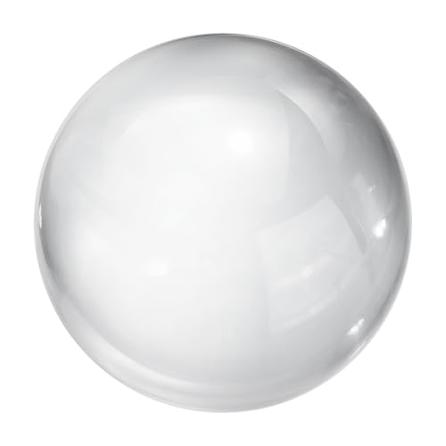 sourcing map 90mm/3.5 Crystal Sphere Ball Glass Solid Decorative Sphere Crystal Ball Prop Ornament for Feng Shui Divination Fortune Telling Tabletop Fountain Decoration, Clear