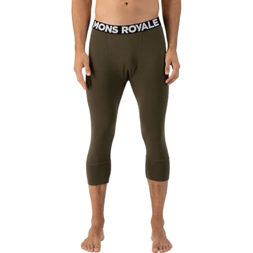 Cascade Merino Base Layer 3/4 Legging (US, Alpha, Large, Regular, Regular, Dark Olive)