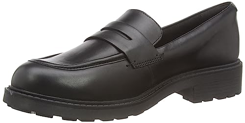 Clarks Women's Orinoco2 Penny Loafer, Piel Negra, 35.5 EU