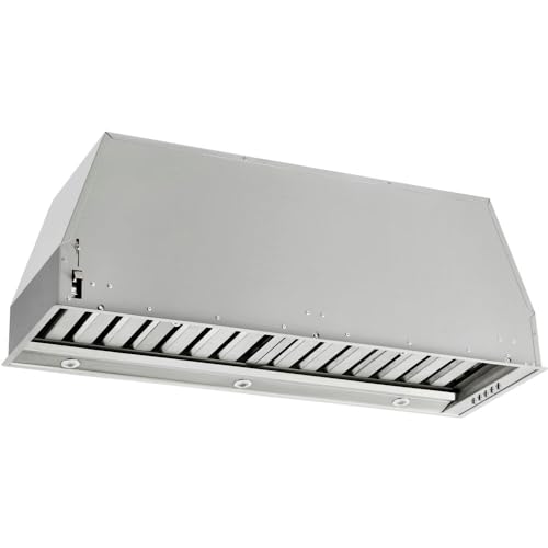 FORNO Frassanito 48" Recessed Range Hood - 900 CFM Stainless Steel Range Hood with 3 Speed Fan and LED Surface Lights - Energy Efficient Kitchen Range Hood with Dishwasher-Safe Baffle Filters