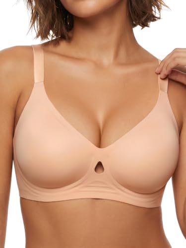 Image of Bras for Women Wireless Seamless Full Coverage Supportive Bralette | No Underwire,T-Shirt,Lift,Support,Semi-fixed Cups,Push Up,Crossover,Plunge,Soft Breathable Comfort Everyday Essentials Bras