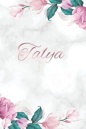 Talya: Cahier personnalisÃ© au design floral | Cadeau prÃ©nom Fete des mÃ¨res | journal intime merci livre | IdÃ©e cadeau pour le meilleur ami | Cadeau individuel pour femmes et filles (French Edition)