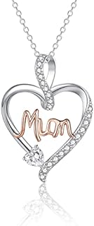VOSAP Gifts for Mum Nana, S925 Sterling Silver Chain Heart Necklace Jewellery Gifts for Mum Grandma from Daughter Son Grandchildren, Perfect Christmas Mothers Day Birthday Gift with Gift Box