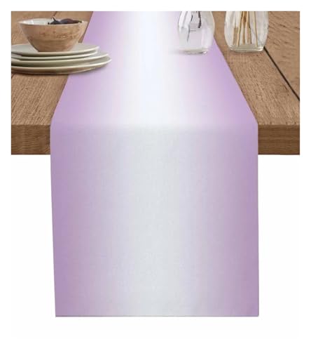 XUCZHAI Caminos de Mesa de Lino y Madera con Flores moradas, Lavanda, libélula, decoración de Mesa de Cocina, Camino de Mesa de Comedor, Suministros for Fiesta de Boda(Color19,36x183cm)