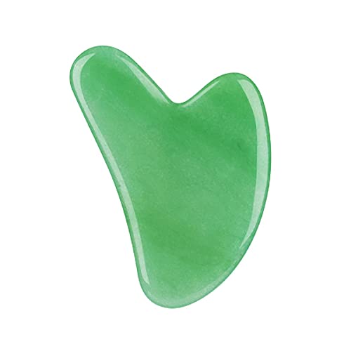 Gua Sha Facial Tool,Gua Sha Stones,Natural Jade Stone Guasha Board for SPA, Gua Sha Scraping Massage Tool on Face, Eye, Neck - Beauty Jade Facial Roller for Slimming Firming (Dark Green)