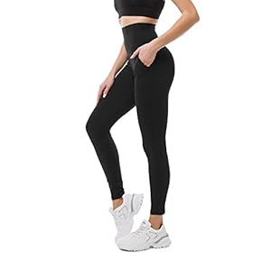 SINOPHANT High Waisted Leggings with Pockets for Women, Buttery Soft Elastic Opaque Tummy Control Stretchy Yoga Pants Trousers