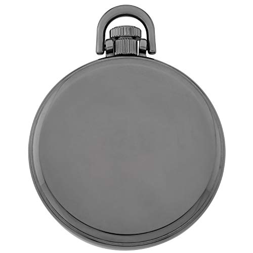 Gotham Men's Gun-Plated Stainless Steel Mechanical Hand Wind Railroad Style Pocket Watch # Gwc14108Bbk #TOP3