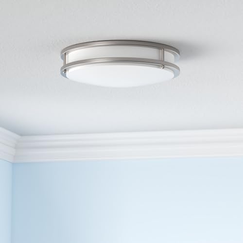 image for hykolity 16 inch Dimmable LED Flush Mount Ceiling Light Fixture, Brush