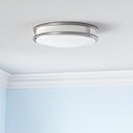 hykolity 16 inch Dimmable LED Flush Mount Ceiling Light Fixture, Brushed Nickel, 36W, 2200LM, 2.7/3/3.5/4K/5K Adjustbale, 120°Light Angle, CRI80, Ceiling Lamp for Bedroom, Kitchen, Office, ETL Listed - Image 2
