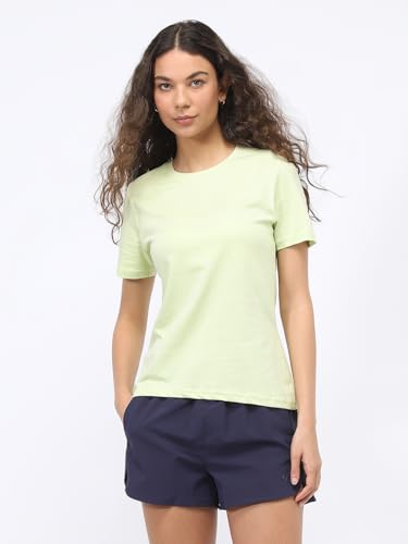 Image of NOBERO 100% Cotton T-Shirts for Women Stylish | Regular Fit | Solid T Shirts for Women 180 GSM Combed Cotton | Crew Neck Half Sleeve