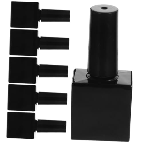 Lurrose 6個 ガラス製ネイルポリッシュ小瓶 ブラシ付き詰め替え容器 携帯便利ジェルポリッシュボトル ネイルサロン用コンパクト詰替えケー