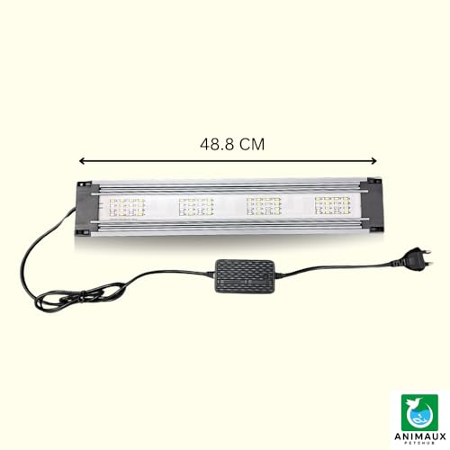 Image of QUANLONG (QL-450E) Aquarium Ultrathin Aluminium LED Light for Fish Tank 1.5 FT (50 CM) | WRGB - Multi Color | Stylish Design with Adjustable Bracket | ENHANCES Fish and Plant Growth (44.8CM /22W)