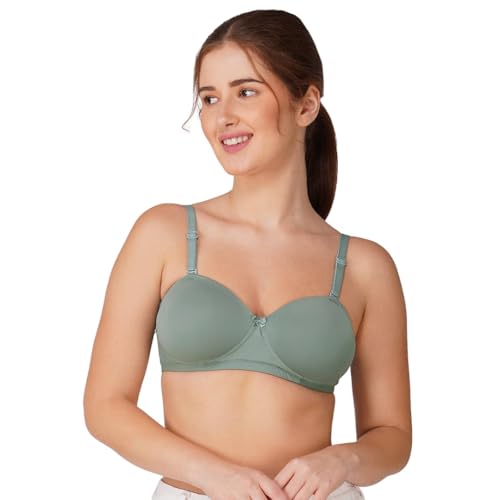 Image of BEWILD Women Balconette Bra | Lightly Padded Comfort | Soft Breathable Cotton Fabric | Seamless Design | Wirefree Comfort | Supportive Fit | Stylish Underwear