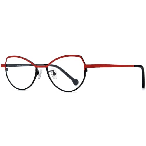 Image of FONEX Colorful Pure Titanium Glasses Frame Women Retro Round Eyeglasses