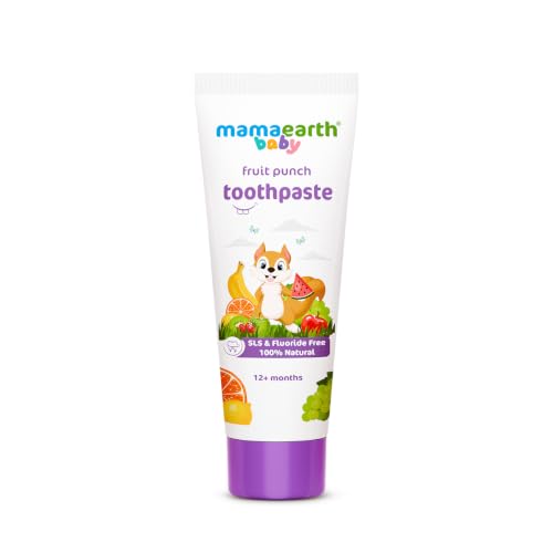 Image of Mamaearth Fruit Punch Toothpaste - 50g | Infused with Sorbitol, Silica & Glycerin | Promotes Healthy Teeth & Gums, Free from Fluoride & SLS, 100% Natural