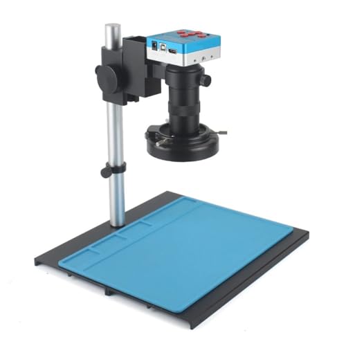 Microscope 48MP 4K USB HDMI 1080P Digital Video Monocular Microscope Camera Continus Zoom 130X C-Mount Lens for Soldering Phone PCB Repair(C 130X Set)