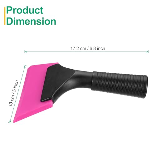 Image of uxcell 2Pcs 5 Inch Shower Squeegee for Glass Doors, All-Purpose Bath Squeegee with Handle for Bathroom Window Mirror Car Glass, Pink