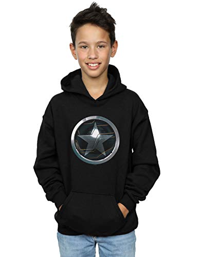 Marvel Boys The Falcon And The Winter Soldier Chest Star Hoodie Black 7-8 Years