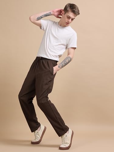 Image of StitchX Men's Airport Look Textured Seersucker Cotton Jogger Trousers S-4XL