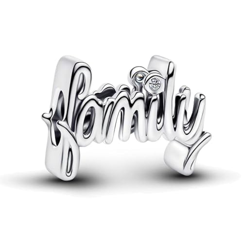 Image of S925 Sterling Silver Romantic Charm Pendant, Gifts for Family Friends Girlfriend, Valentine's Day Birthday Christmas Anniversary, Bracelet Necklace Bead Dangle Charm for Women Jewelry
