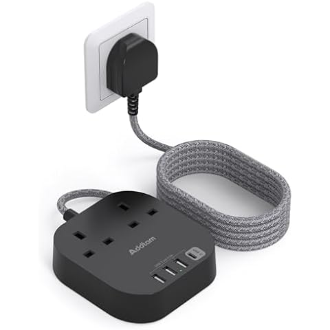 Addtam Power Strip with USB Charging Ports Cover