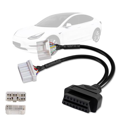 VZG OBD2 Adapter Cable for Tesla Model X/S/3/Y,12Pin 20Pin to 16Pin Diagnostic Connector,Car OBDii 12+20 Pin for Tesla,Work with Au-tel MaxiSys Ultra EliteII PRO MS909/La-unch X431 Code Reader/Scanner