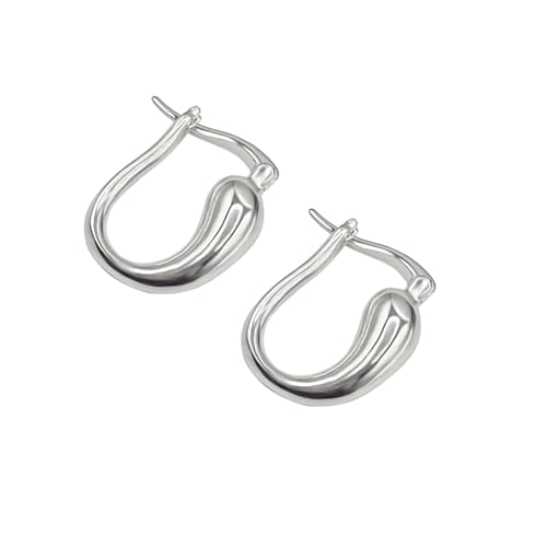925 Sterling Silver Hoop Earrings for Women Small U -Earrings Lightweight Classic Click-Top Earring Hoops