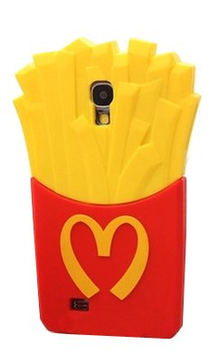Red & Yellow i9500 New 3D Soft Back Cover French Fries Silicone Protective Case for Samsung Galaxy S4 i9500
