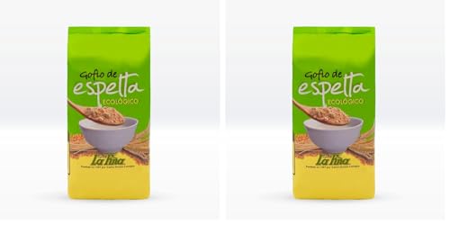 Gofio La Piña - Gofio Espelta Ecológico 500g | Producto Natural | Fuente de Proteínas Vegetales | Rico en Minerales | Aporte de Energía | Efecto Saciante | Ayuda a Controlar la Glucosa (Paquete de 2)