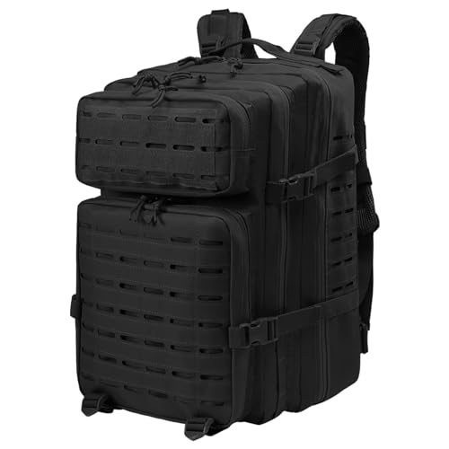 SHANNA Zaino Tattico Militare 45 Litri, Impermeabile Grand Zaini da Hiking, Zaino Assault 3 Giorni da Combattimento Molle per Escursionismo All'aperto Viaggio Campeggio Caccia alla Pesca Trekking