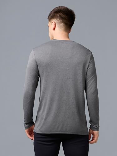 Image of TECHNOSPORT Men's Slim Fit Full Sleeve Round Neck T-Shirt, Double Cool Quick Dry Moisture Wicking Stretchable Sports Gym and Casual Wear
