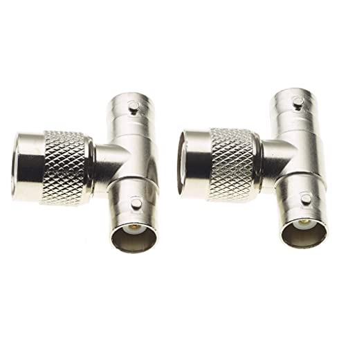 Keple T-Shape Adaptor, TNC Male to 2x BNC Jack Adaptor, Coaxial Cable Splitters for Coaxial Cables CCTV - Image 2