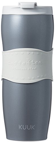 KUUK Travel Cup thermos Mug for Coffee Tea - Stainless Steel - 12oz Grey
