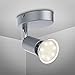 Produktbild B.K.Licht - LED Wandspot schwenkbar, warmweiße Lichtfarbe, 3 Watt, 250 Lumen, Wandlampe, Wandstrahler, Wandleuchte, Leselampe, Deckenlampe, Wohnzimmer, Leselicht, 10,5x6,5x8 cm, Titanfarbig