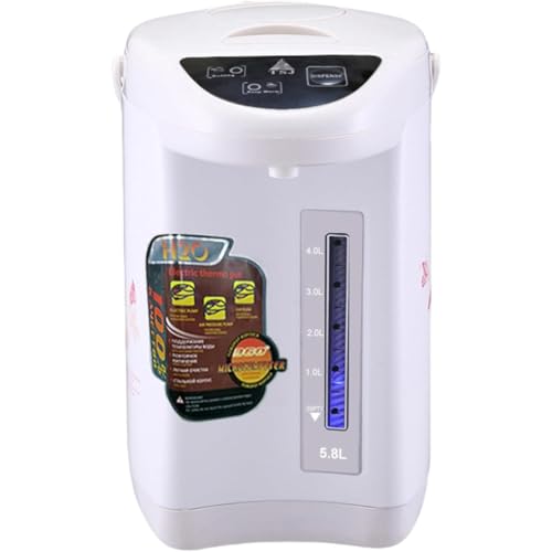 LPYROSE電気ポット 5.8L【節電対策】電気ポット ポット マイコン式 保温温度調整 安全ロック機能 360度回転底 水位窓 安全設計 ロック機能 再沸騰 給湯 節 過昇温度防止 省エネ 保温 シンプル 湯沸かし 湯沸し器 (110V,グレー) (ホ
