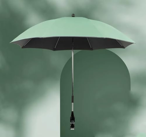 Ombrelle Poussette Universelle, Parasol Anti Uv pour Landau, Protection UV 50+，Diamètre 85 cm, Flexible et Orientable, Compatible avec la plupart des poussettes (vert)