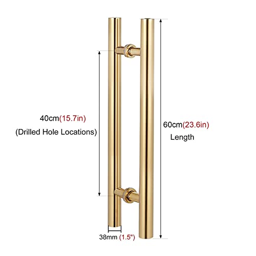 Poignée de porte de grange coulissante en bois et tirant de porte noire en inox - 4
