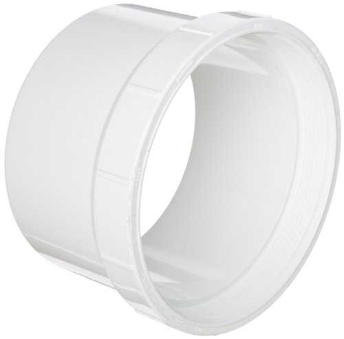 Spears P105 Series PVC DWV Pipe Fitting, Cleanout Adapter, 6