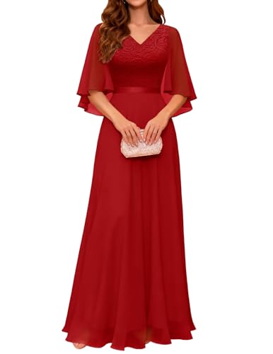 Image of DRESSTELLS Wedding Guest Maxi Dress Mother of Bride 2026 Fall Evening Gown